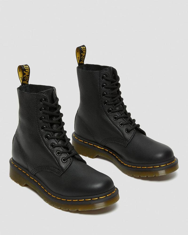 Women's Dr Martens 1460 Pascal Virginia Leather Ankle Boots Black | AU 18XYU